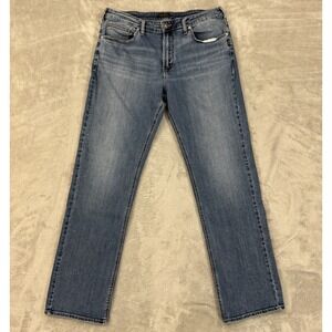 Silver Jeans Mens 36x34 Grayson Blue Classic Relaxed Straight Stretch Denim